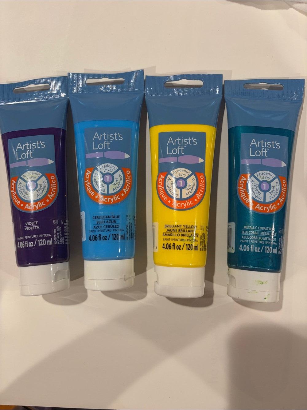 Violet, Blue, Yellow & Teal Acrylic Paint Set - 4 x 4.06 fl oz by ARTISTβS LOFT